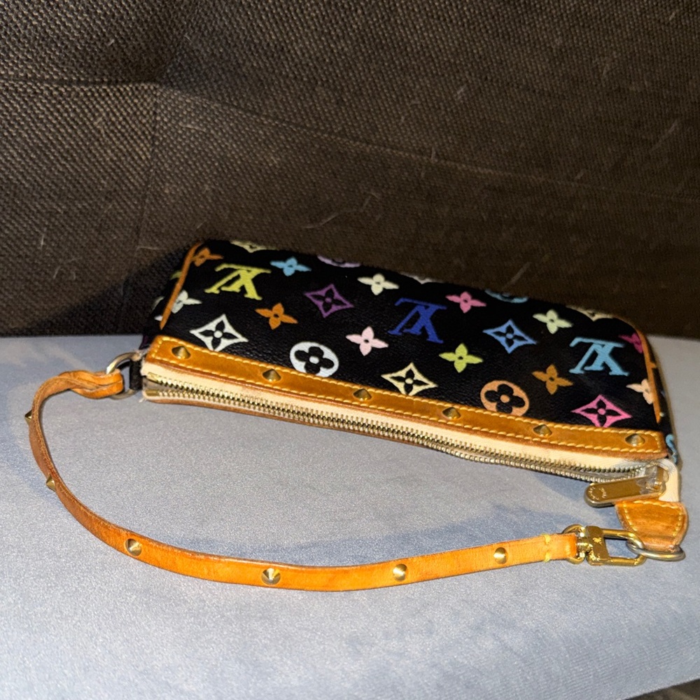 Louis Vuitton Black Multicolor Murakami Monogram Pouchette - Picture 4 of 12